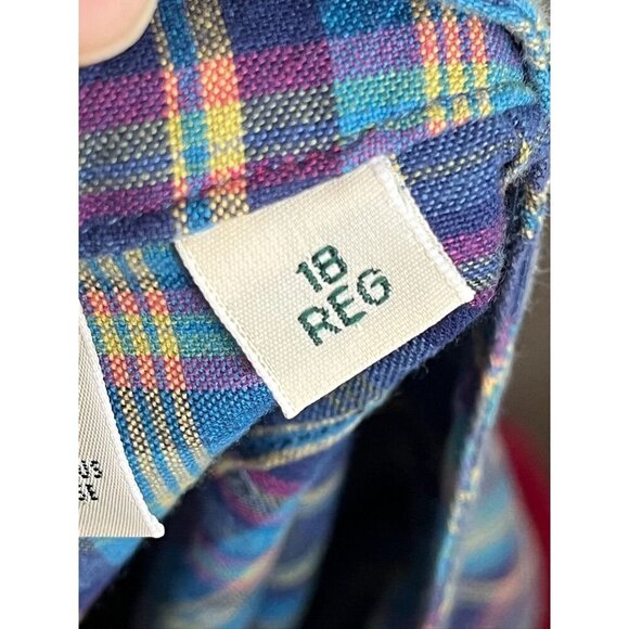Retro LL Bean Plaid Skort 18 Blue Academia Preppy Boho Western Classic Chic 80s - Picture 3 of 11